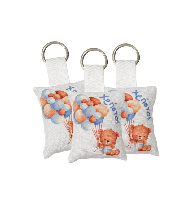 Μαξιλαράκι αρκουδάκι σε μπρελόκ αναμνηστικό δώρο για πάρτυ ή παιδική μπομπονιέρα